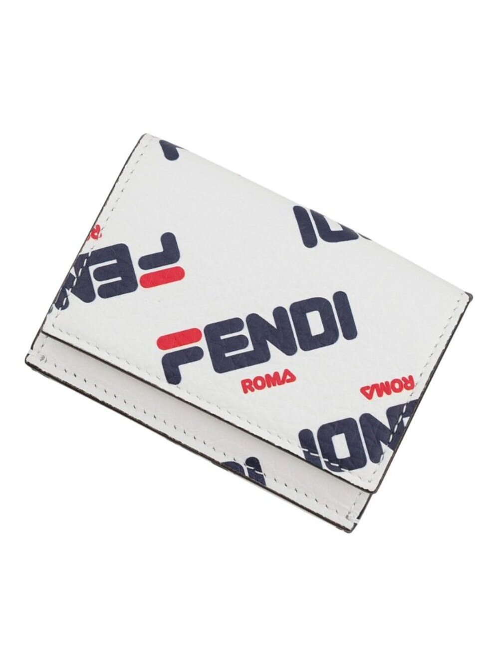 Fendi Trifold Wallet Fila Collaboration Mania Micro Compact White